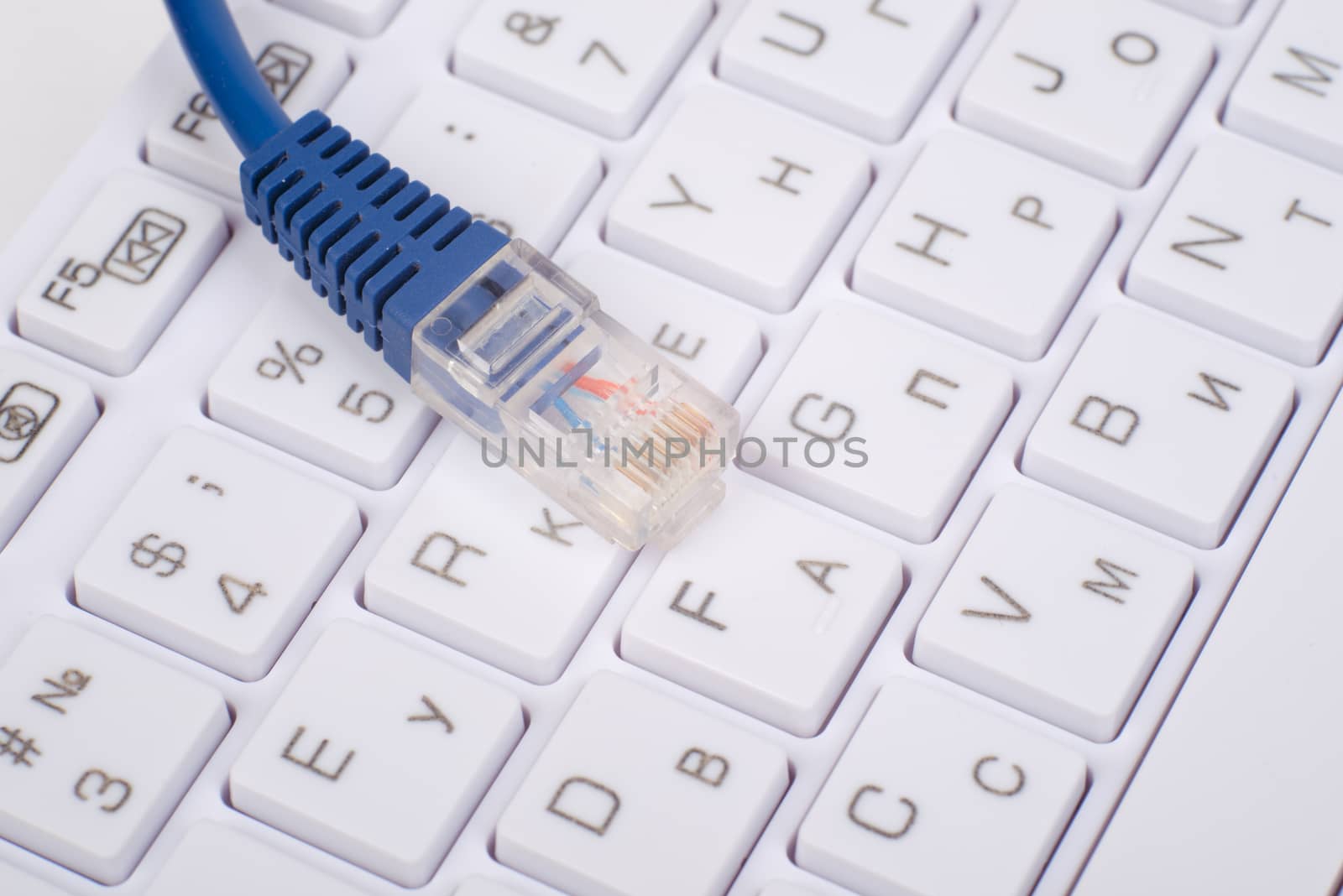 Computer cable on keyboard by cherezoff