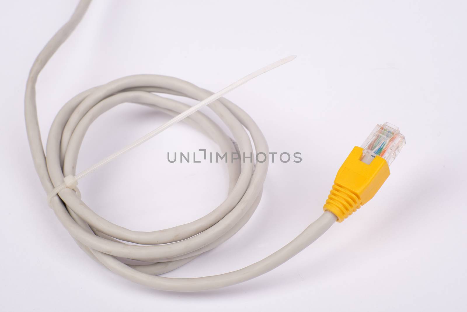 Twisted yellow computer cable by cherezoff