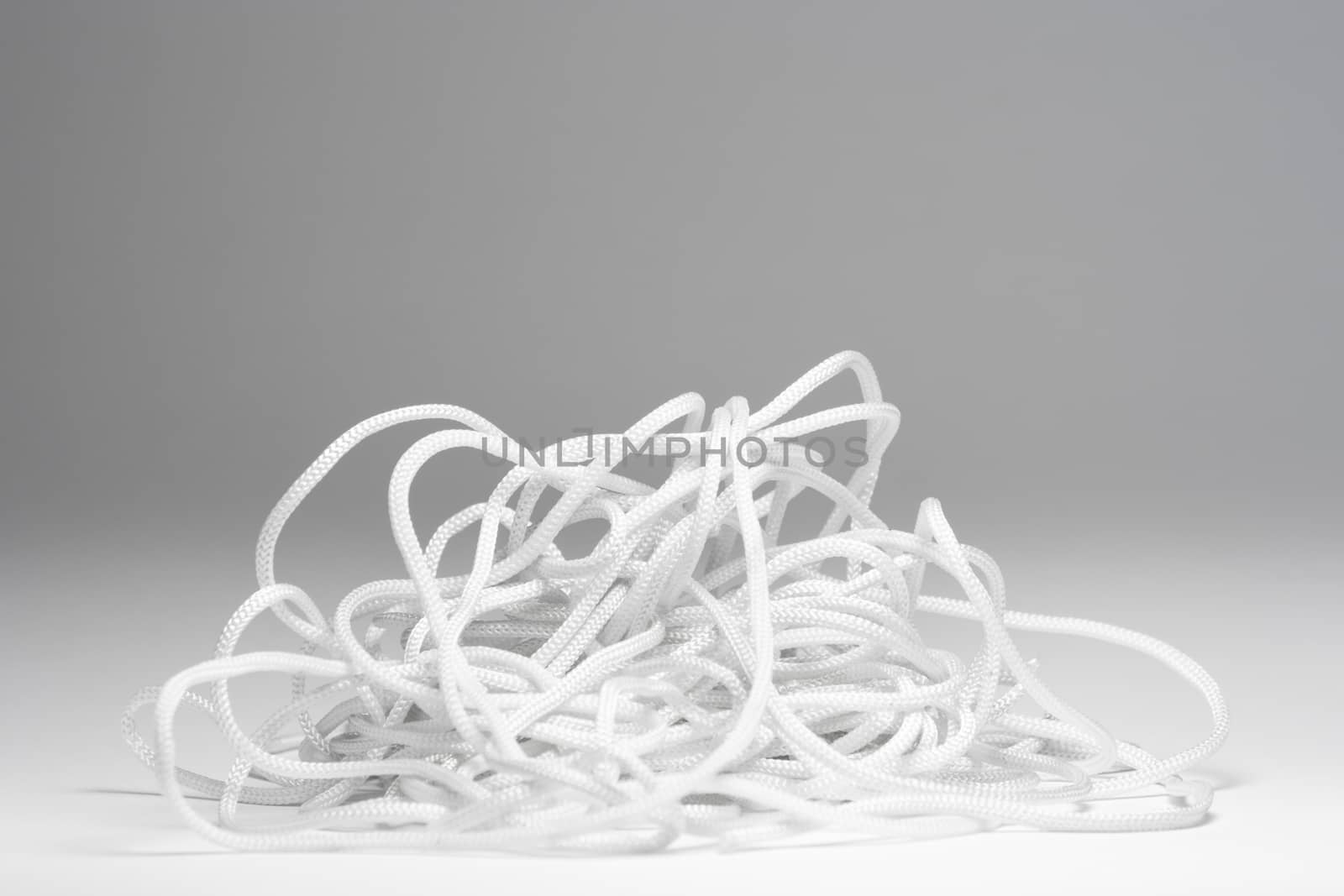 White rope on white background