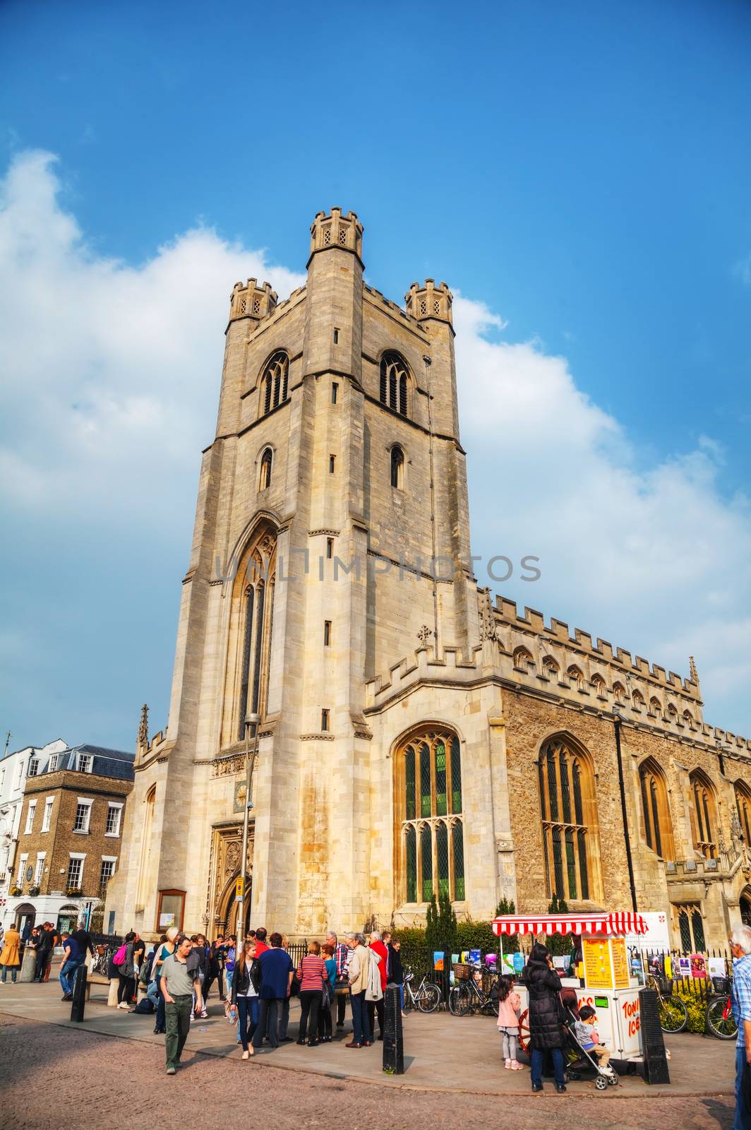 Cambridge, UK - April 9: Old Great St Mary's Church on April 9, 2015 in Cambridge, UK. It's a university city and the county town of Cambridgeshire, England.