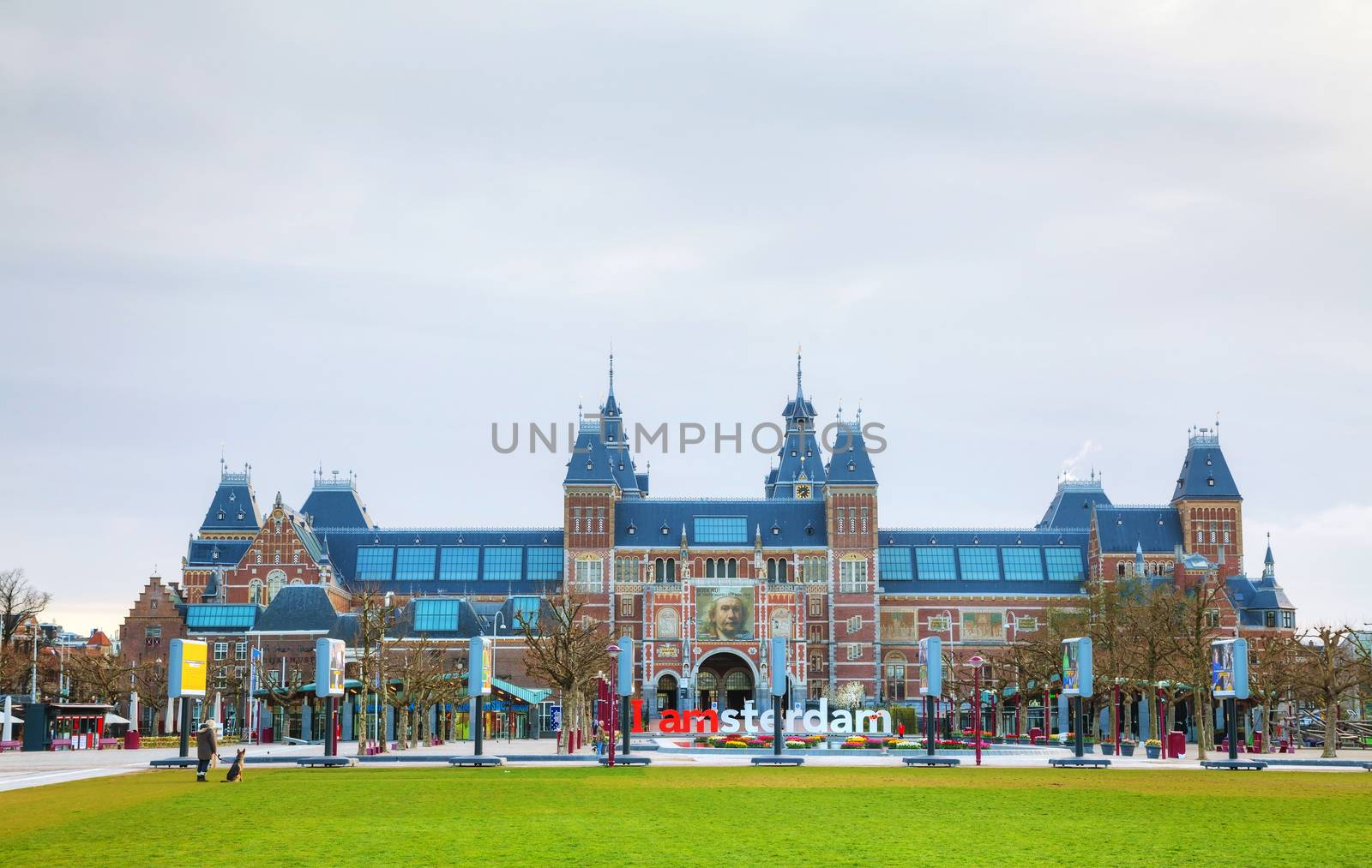 Netherlands national museum with I Amsterdam slogan by AndreyKr