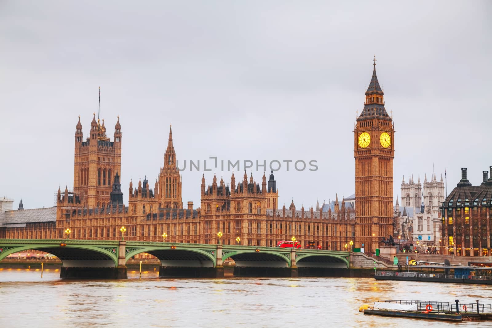 London with the Clock Tower and Houses of Parliament by AndreyKr