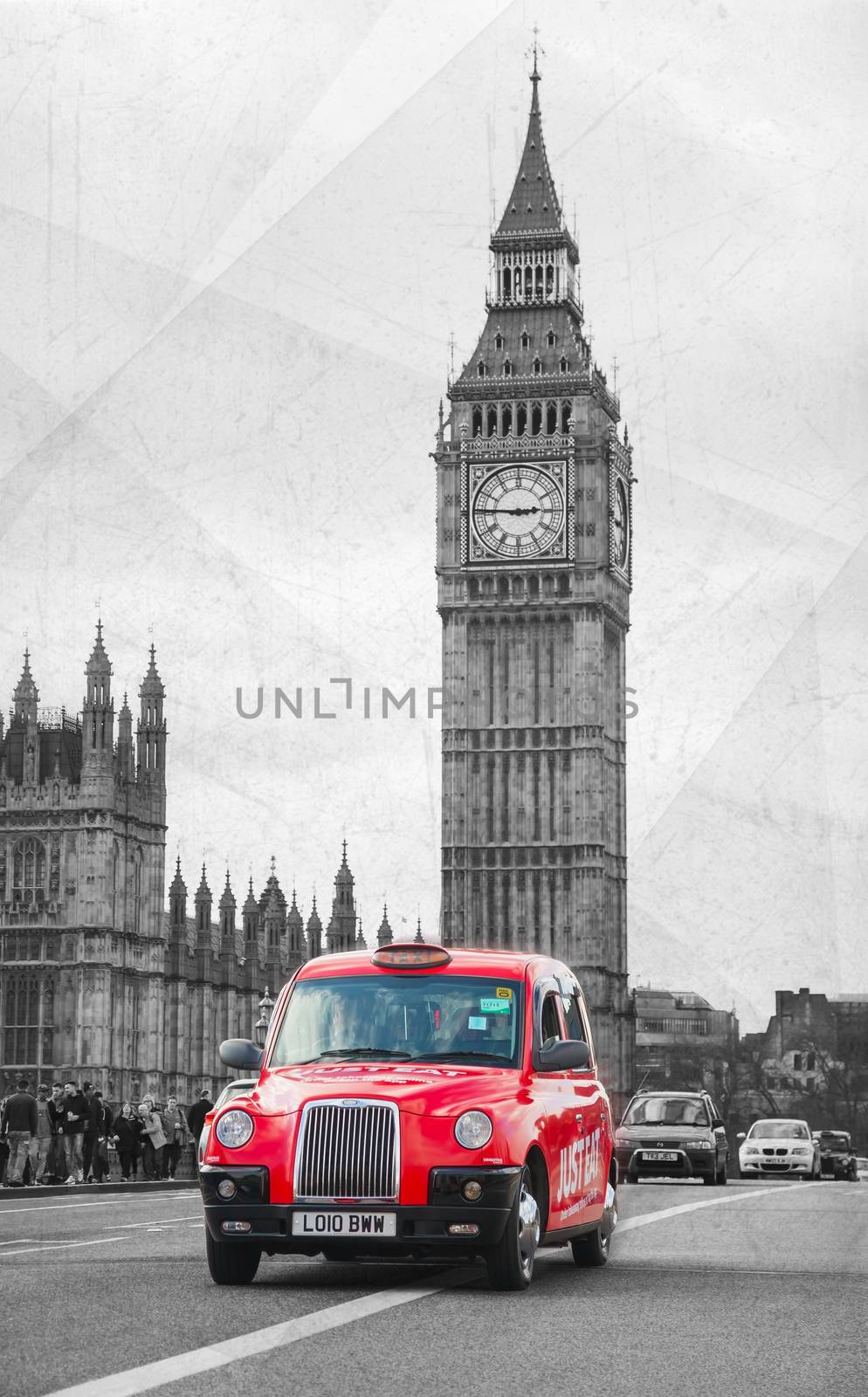 Famous cab on a street in London by AndreyKr