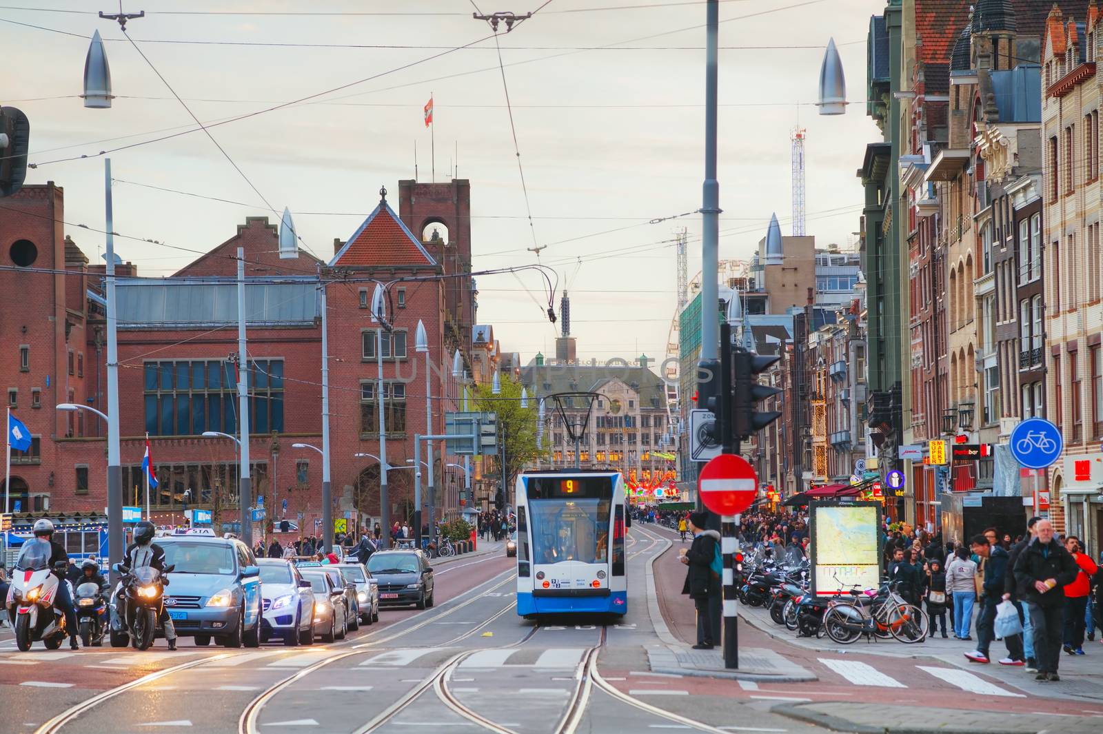 Tram near the Amsterdam Centraal railway station by AndreyKr