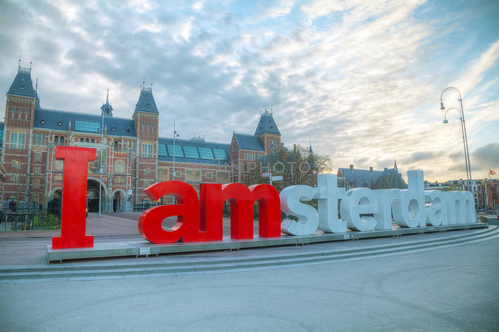 AMSTERDAM - APRIL 16: I Amsterdam slogan on April 16, 2015 in Amsterdam, Netherlands. Located at the back of the Rijksmuseum on Museumplein, the slogan quickly became a city icon.