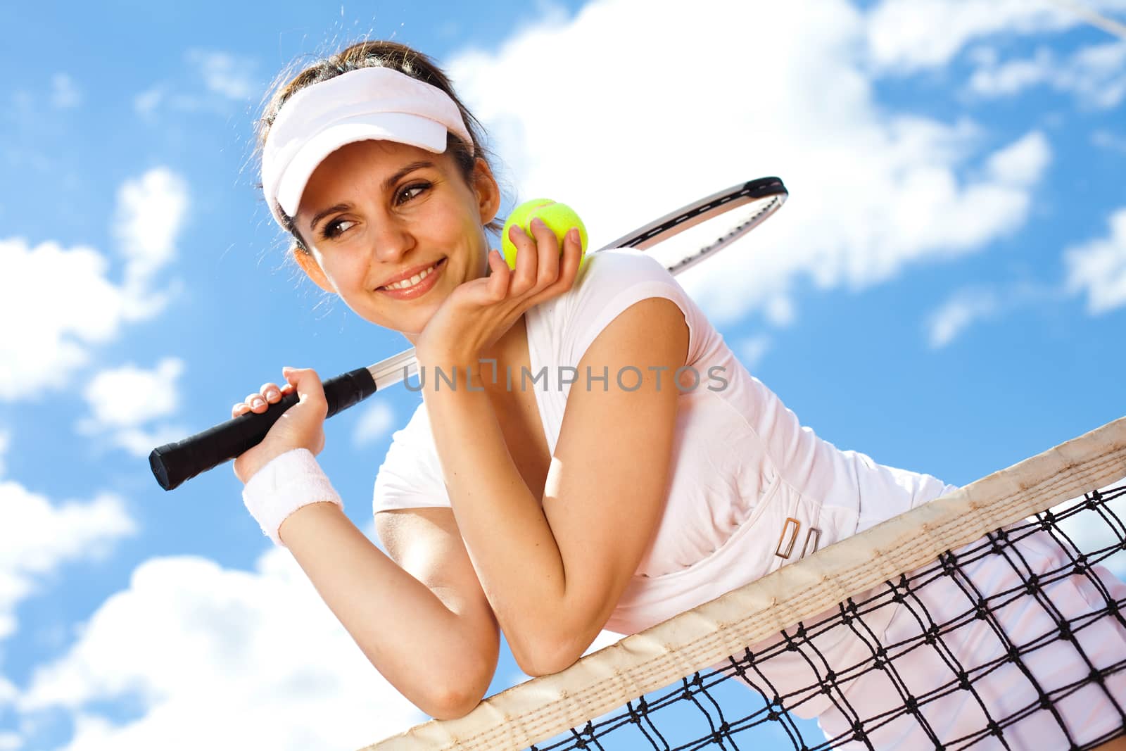 Playing tennis, summertime saturated theme by JanPietruszka