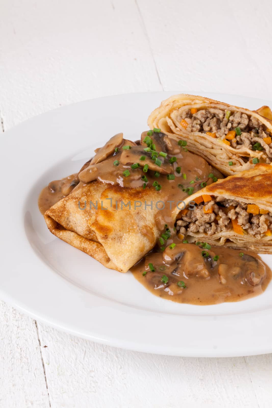 Savory mince pancakes or tortillas by juniart