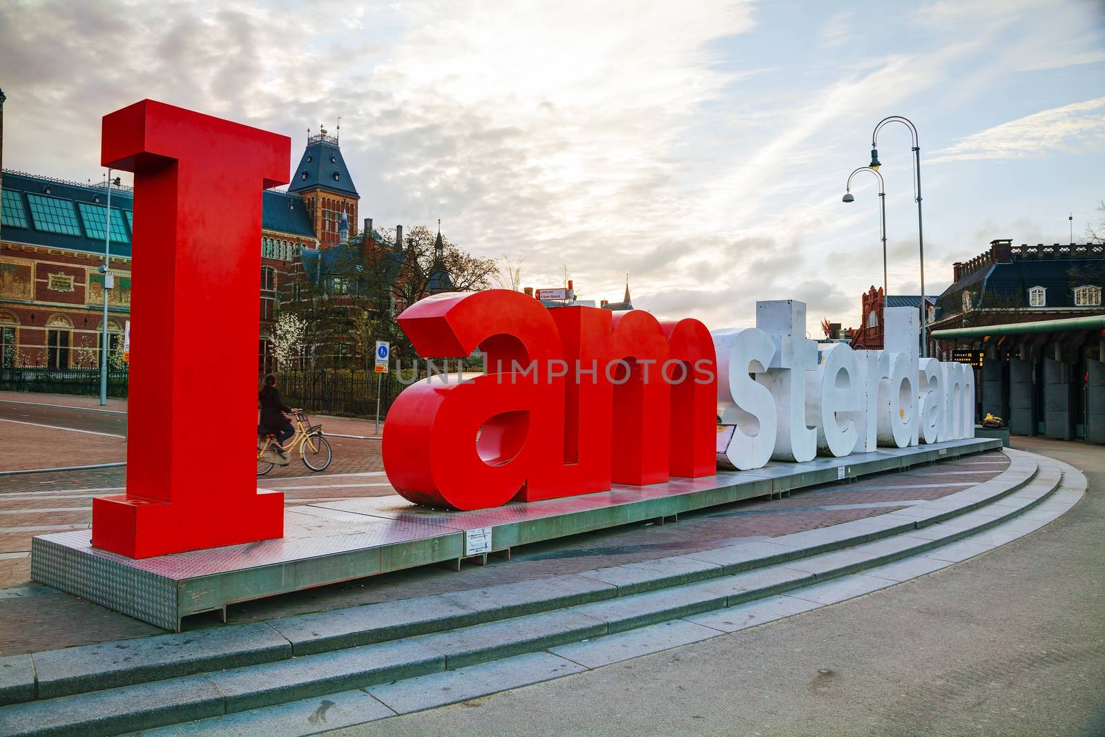 AMSTERDAM - APRIL 16: I Amsterdam slogan on April 16, 2015 in Amsterdam, Netherlands. Located at the back of the Rijksmuseum on Museumplein, the slogan quickly became a city icon.