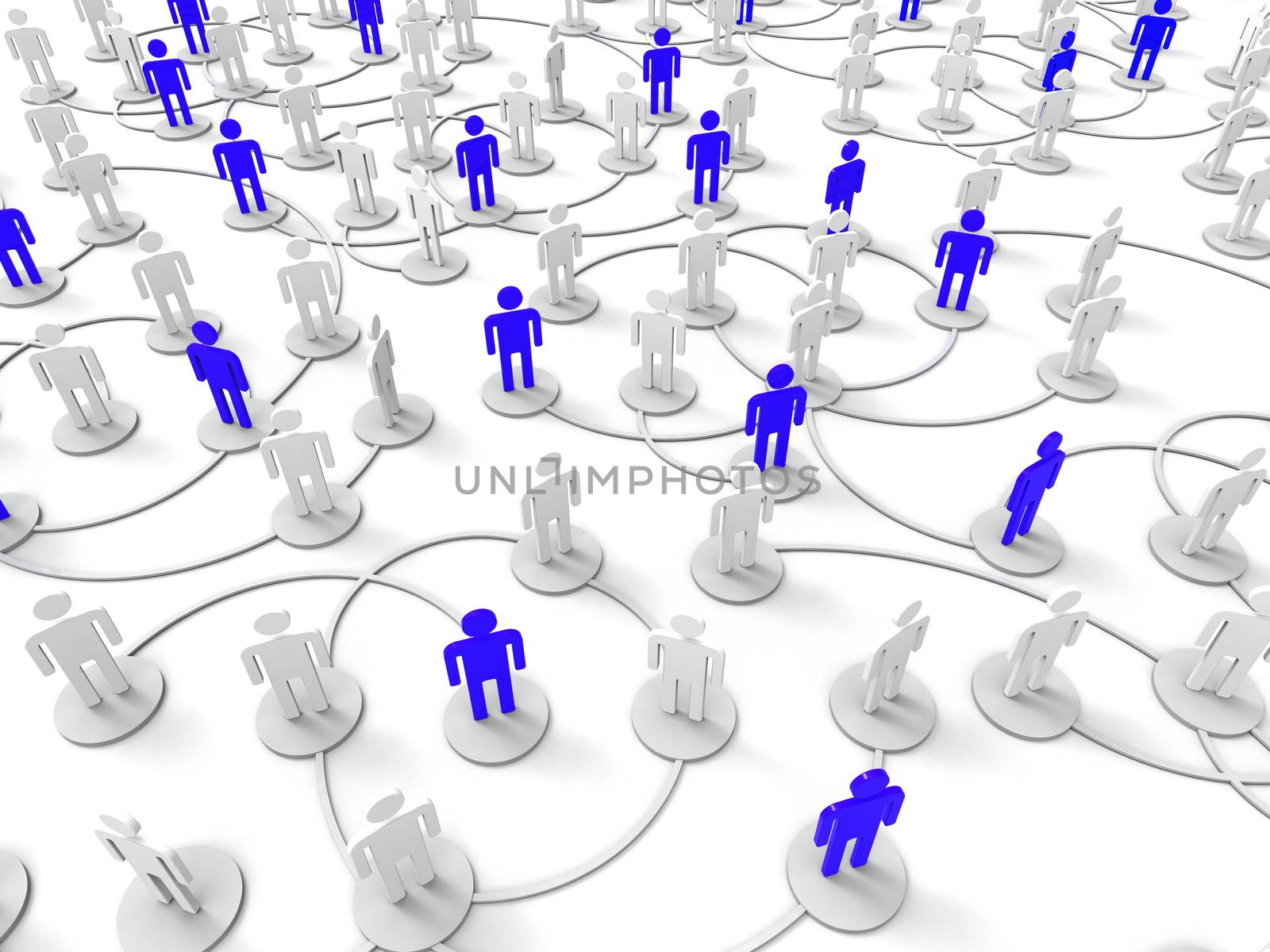 People Network Showing Internet Pc And Together