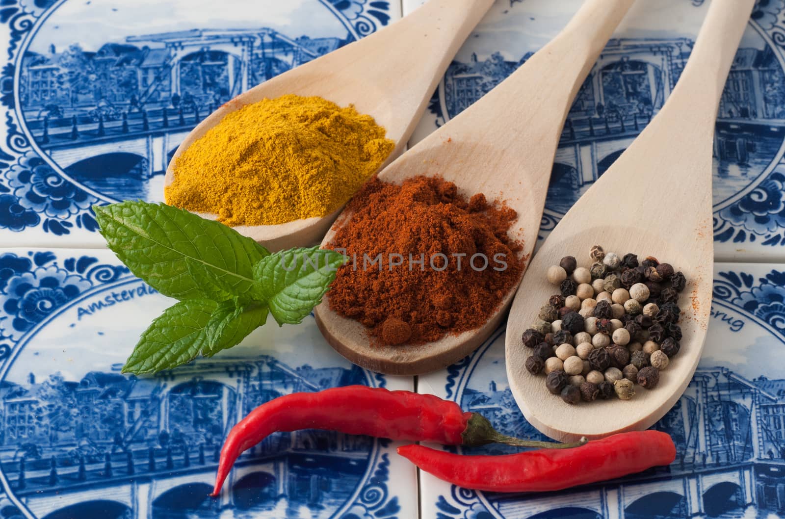 variety of spices and aromatic herbs
