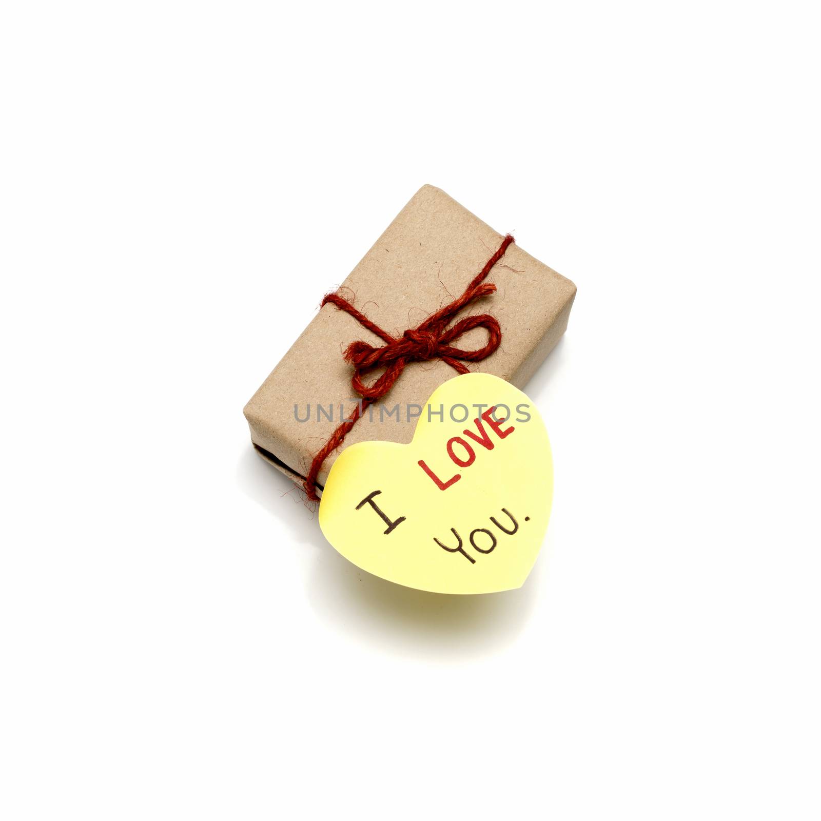 I love you write on heart paper card with gift box by ammza12