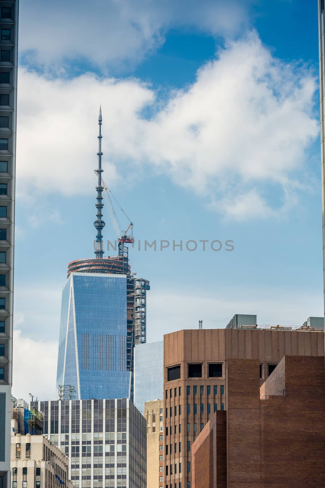 Beautiful skyline of Downtown Manhattan on a sunny day by jovannig