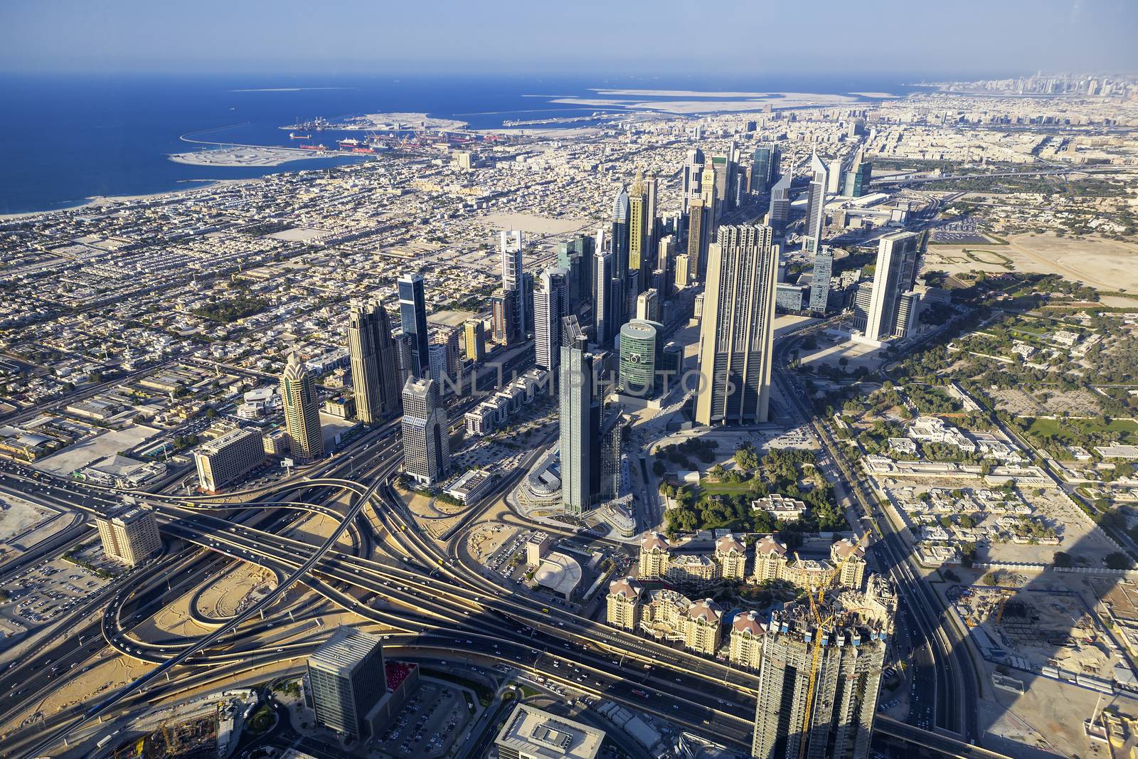 Aerial view of Dubai city by vwalakte