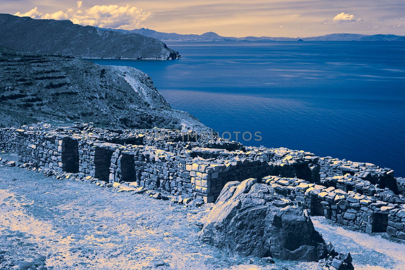 Chinkana Ruins on Isla del Sol (Island of the Sun) in Lake Titicaca, Bolivia by sven