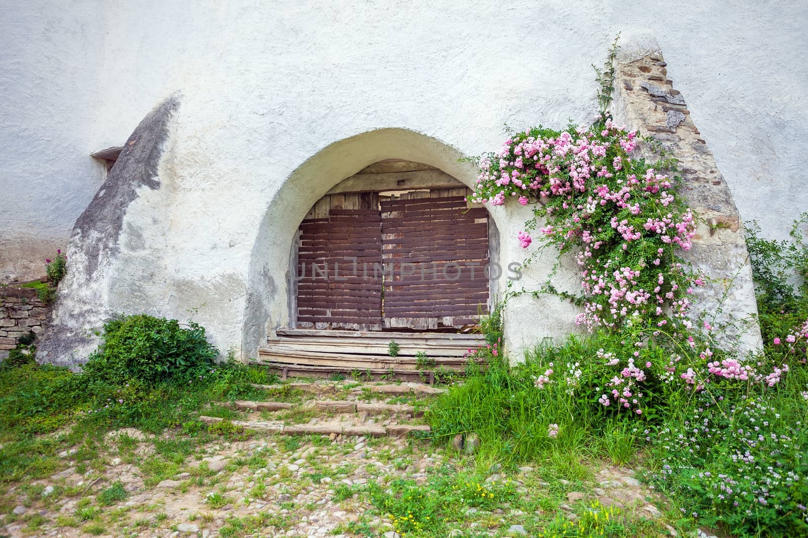 Viscri, Romania - June 23, 2013: Fortified Church at Viscri in TransylvaniaFortified Church entrace gate at Viscri in Transylvania, Romania