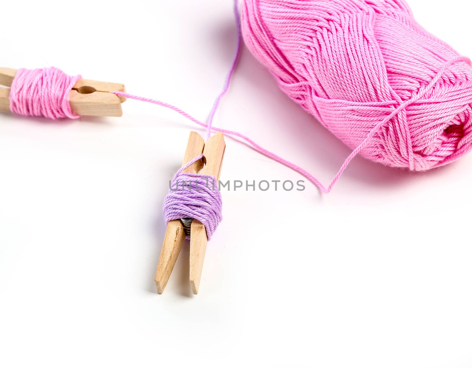 Threads on a white background