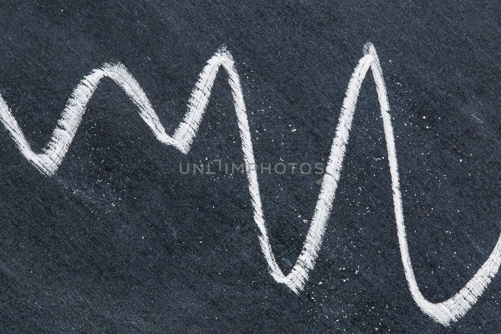 white chalk graph abstract on vintage slate blackboard