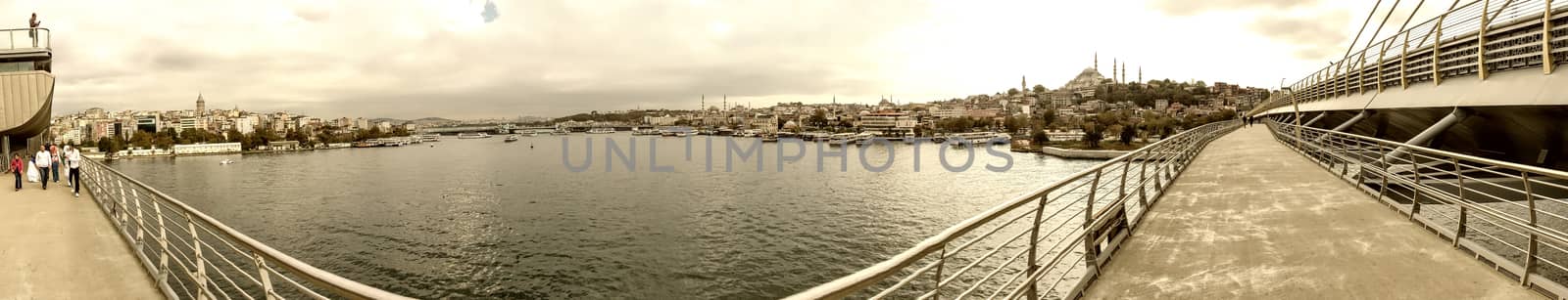 Istanbul. Panoramic view from New Galata Bridge by jovannig