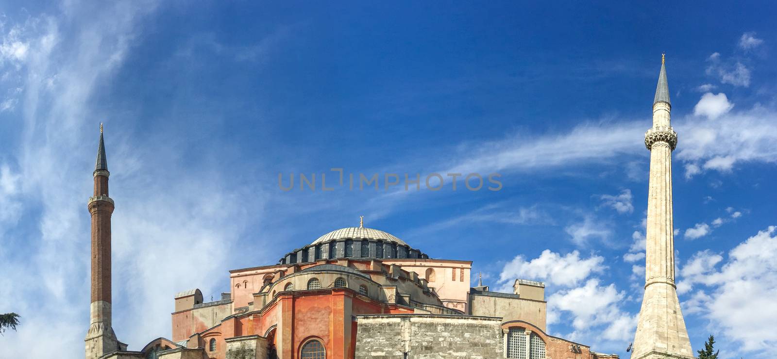 Hagia Sophia exterior, panoramic view - Istanbul.