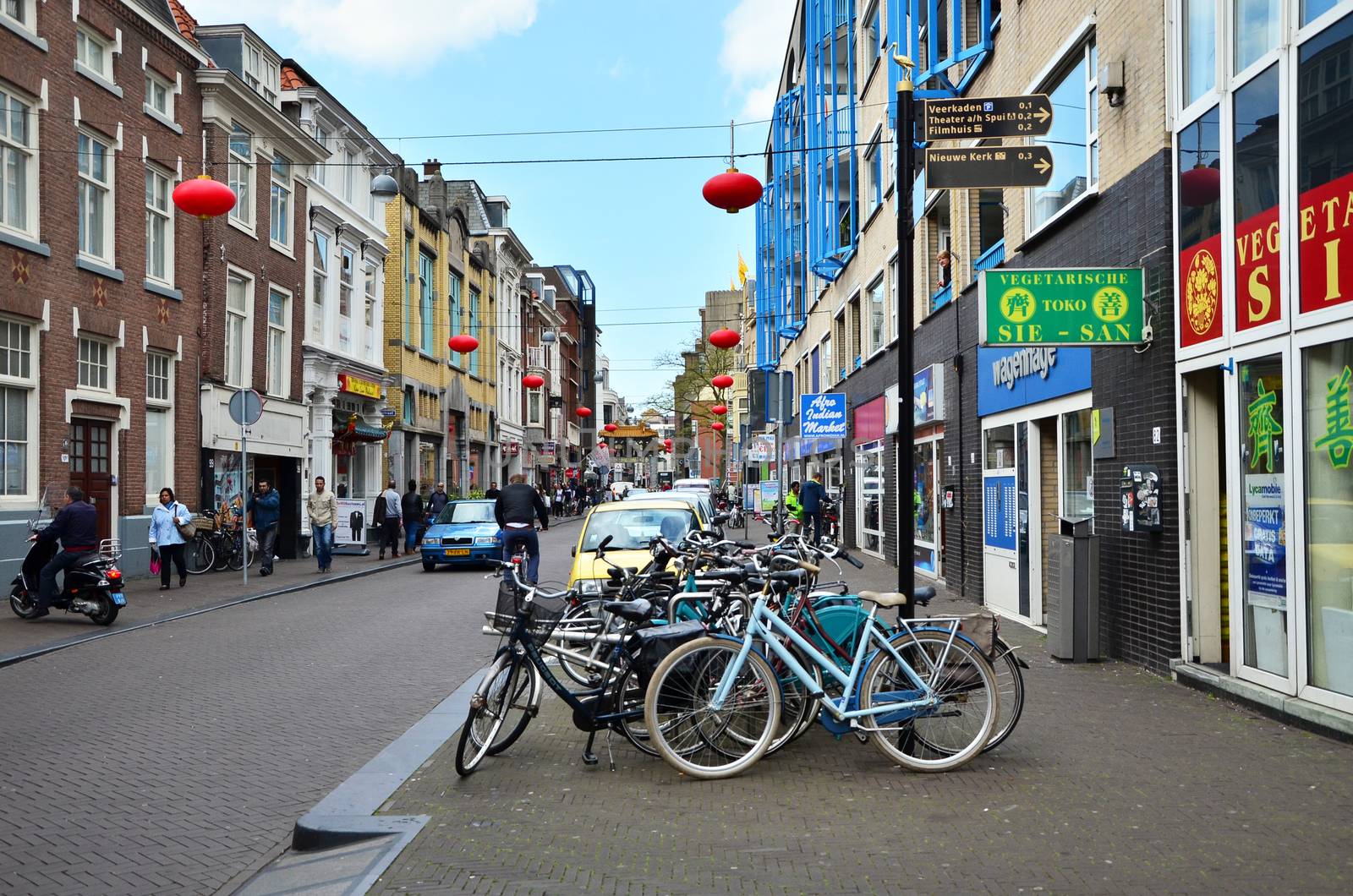 The Hague, Netherlands - May 8, 2015: People visit China town in The Hague. by siraanamwong