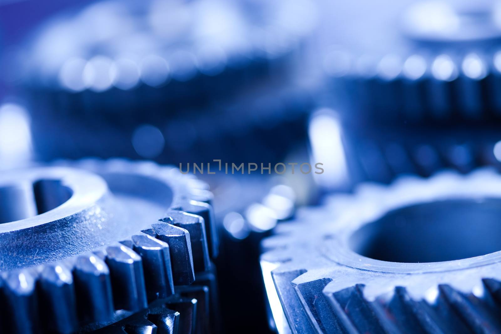 Gears meshing together, technic concept
