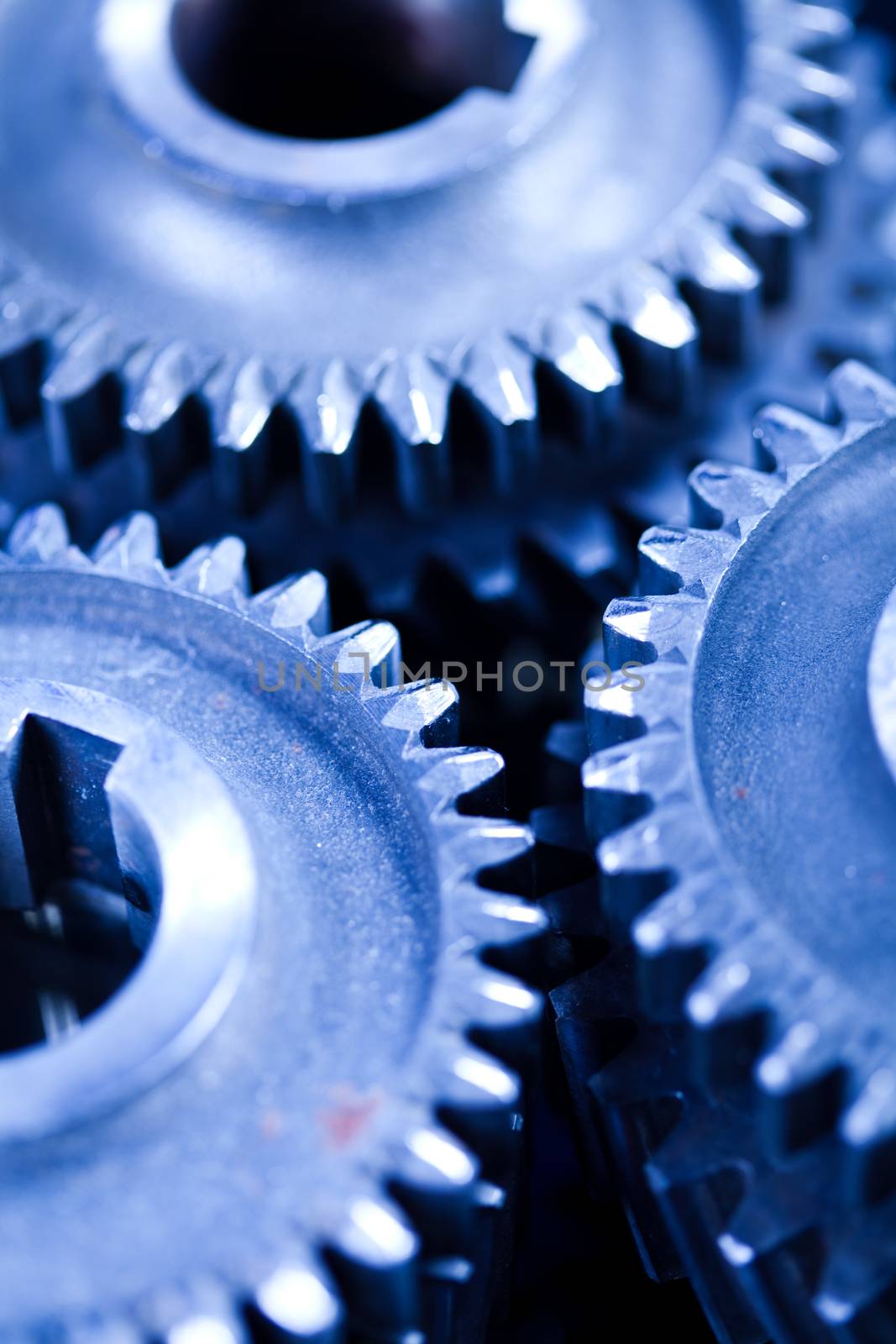 Gears meshing together, technic concept