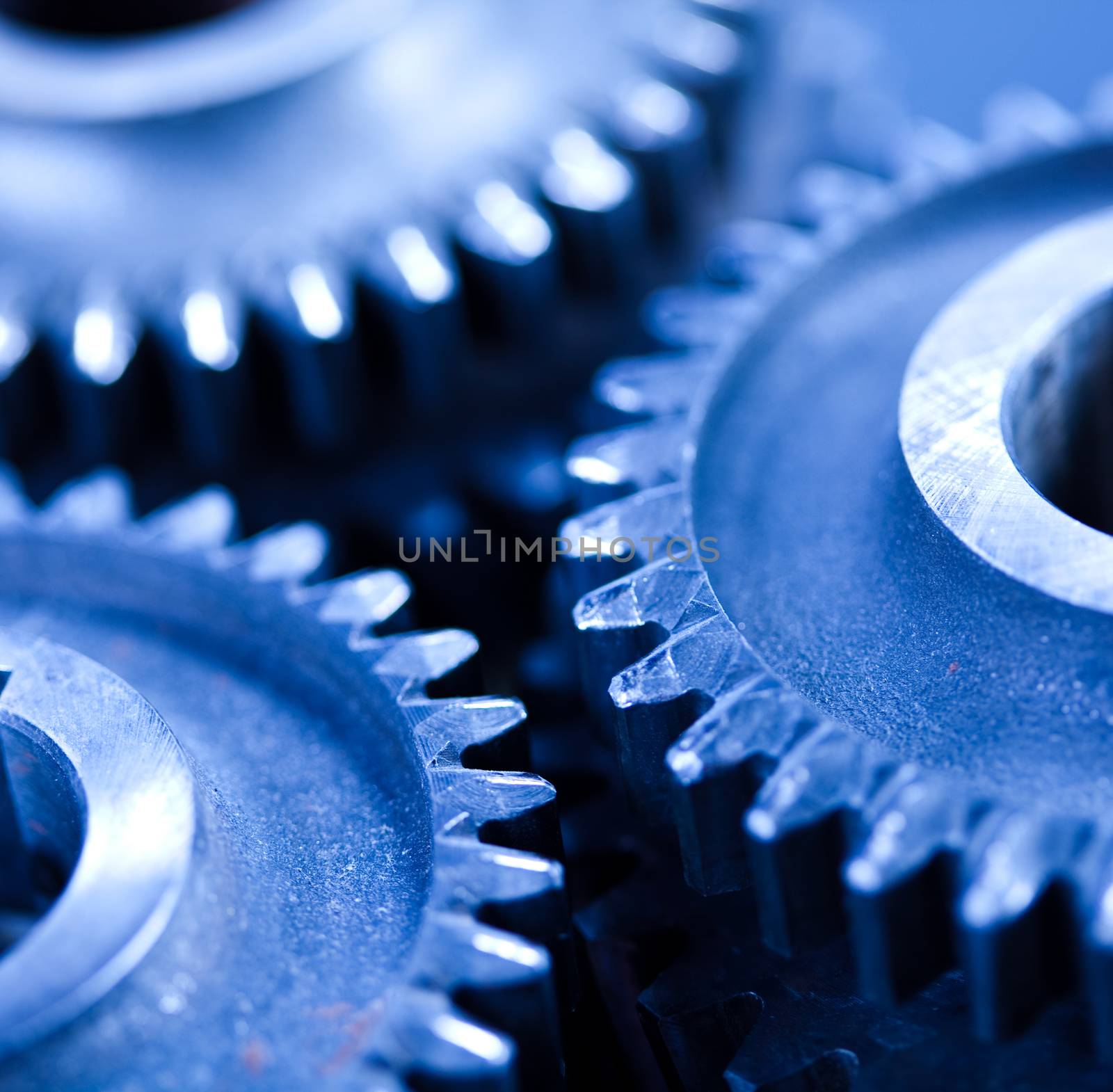 Gears meshing together, technic concept