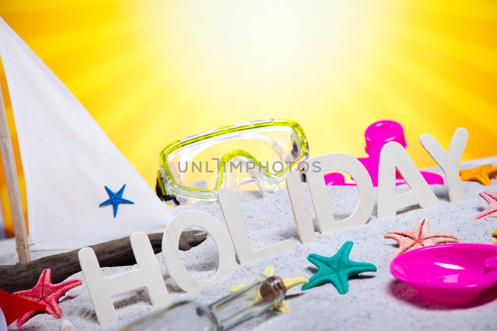 Beach background, vivid colorful atmosphere