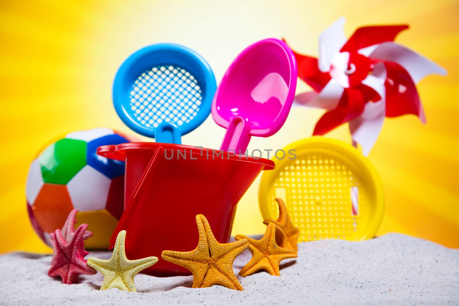 Holiday, summer, beach Background, vivid colorful atmosphere