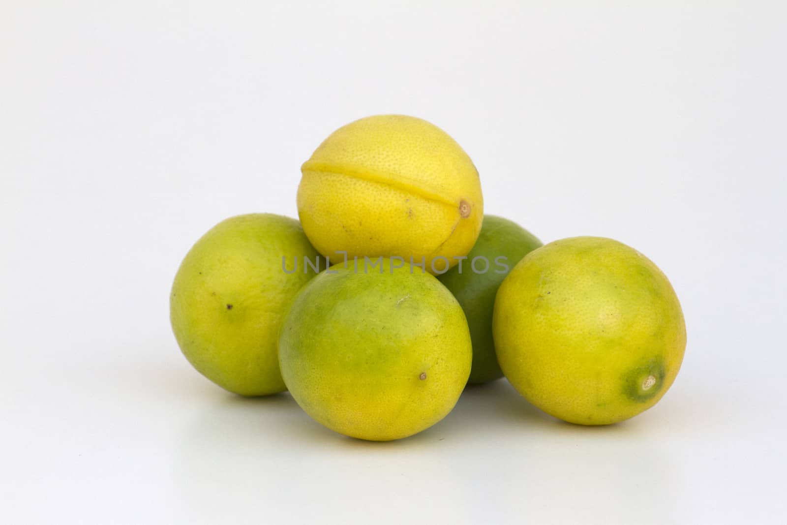 Fresh juicy lime on a counter in the market of India of Goa.