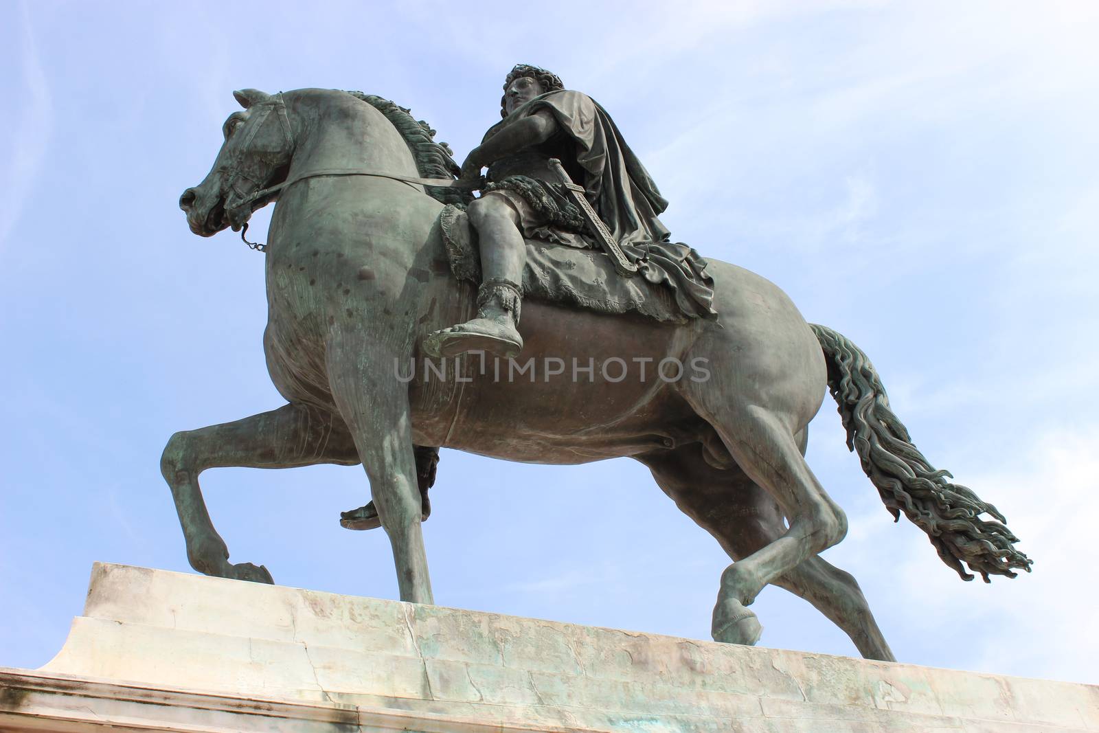 Monument horse Louis XIV, Place Bellecour in Lyon (France)