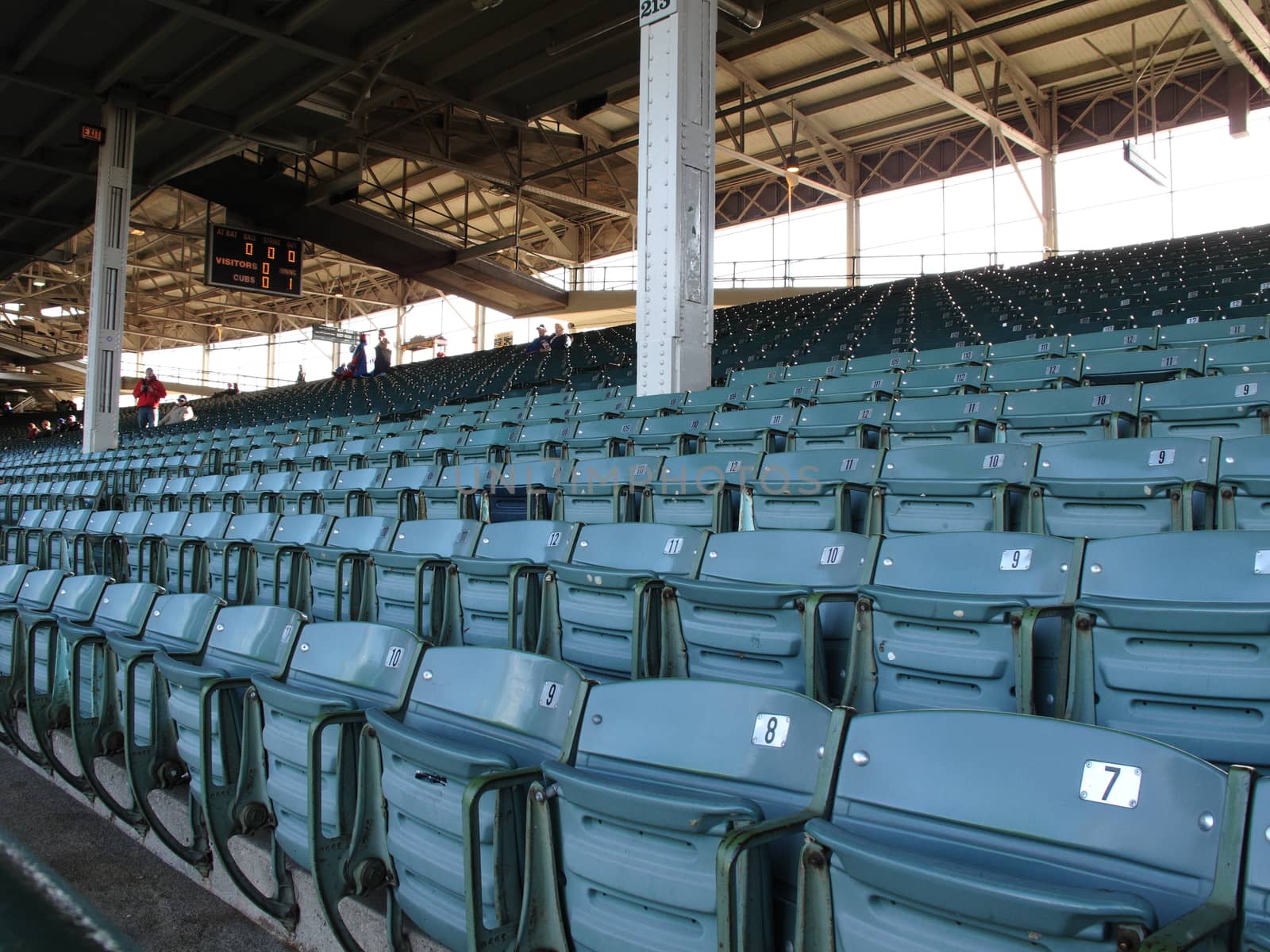 Famous Wrigley Field obstructed seating at the Cubs old time home ballpark.