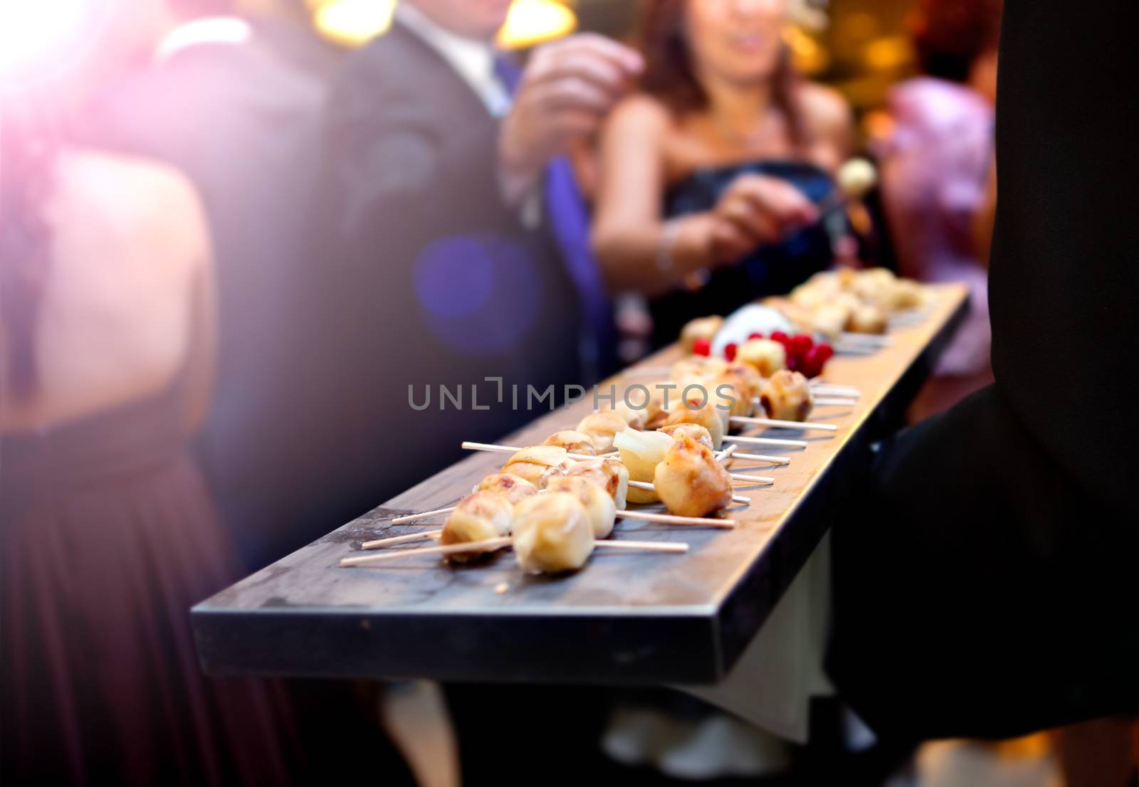 Catering service. Modern food or appetizer for events and celebrations.wedding