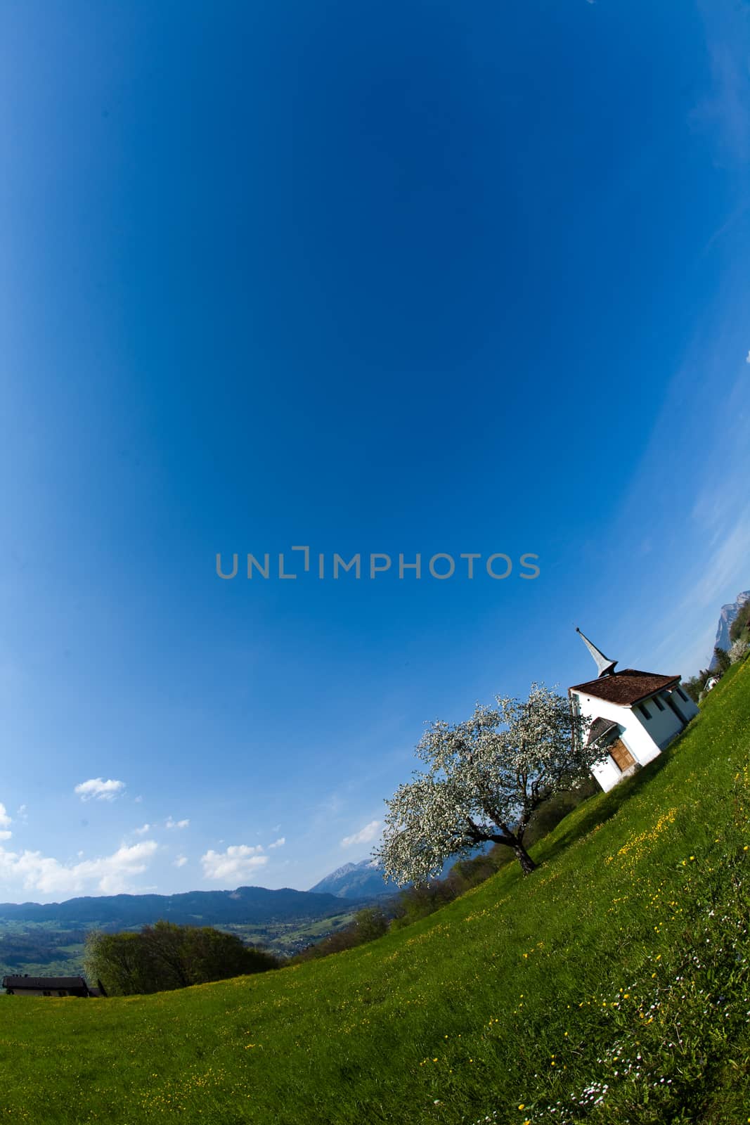 Landscape in mountains, natural colorful tone