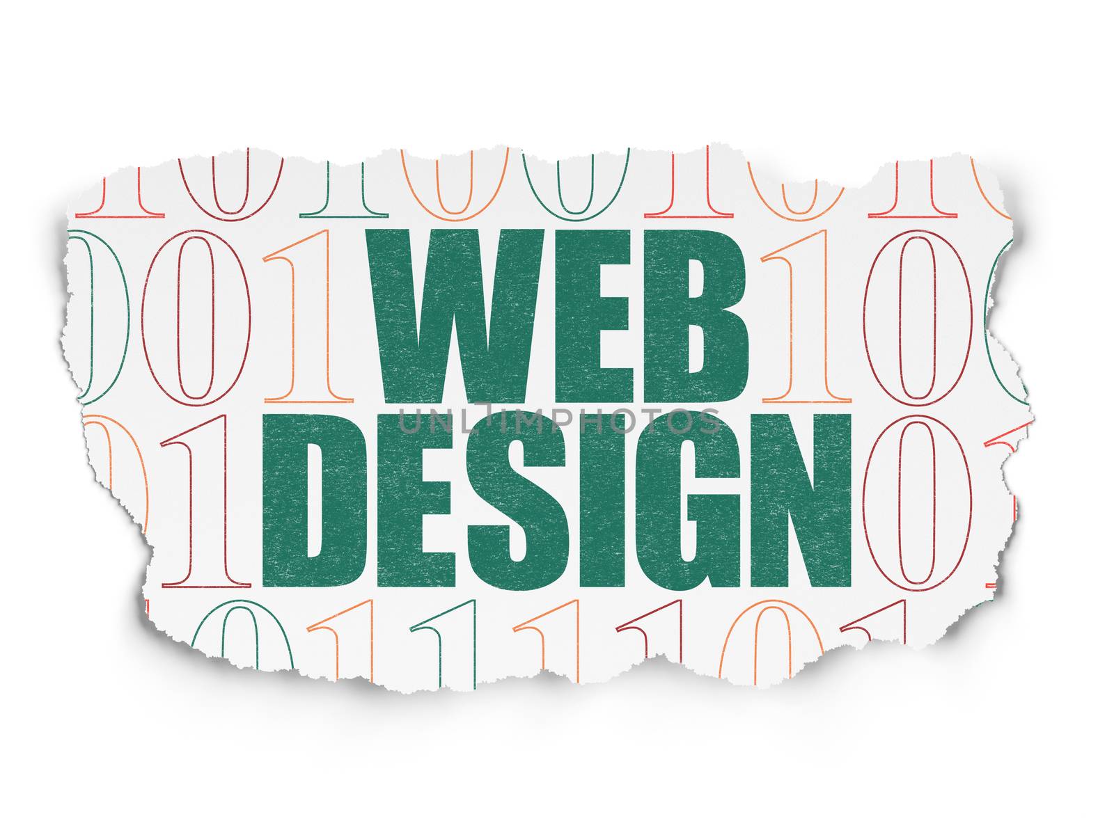 Web design concept: Web Design on Torn Paper background by maxkabakov