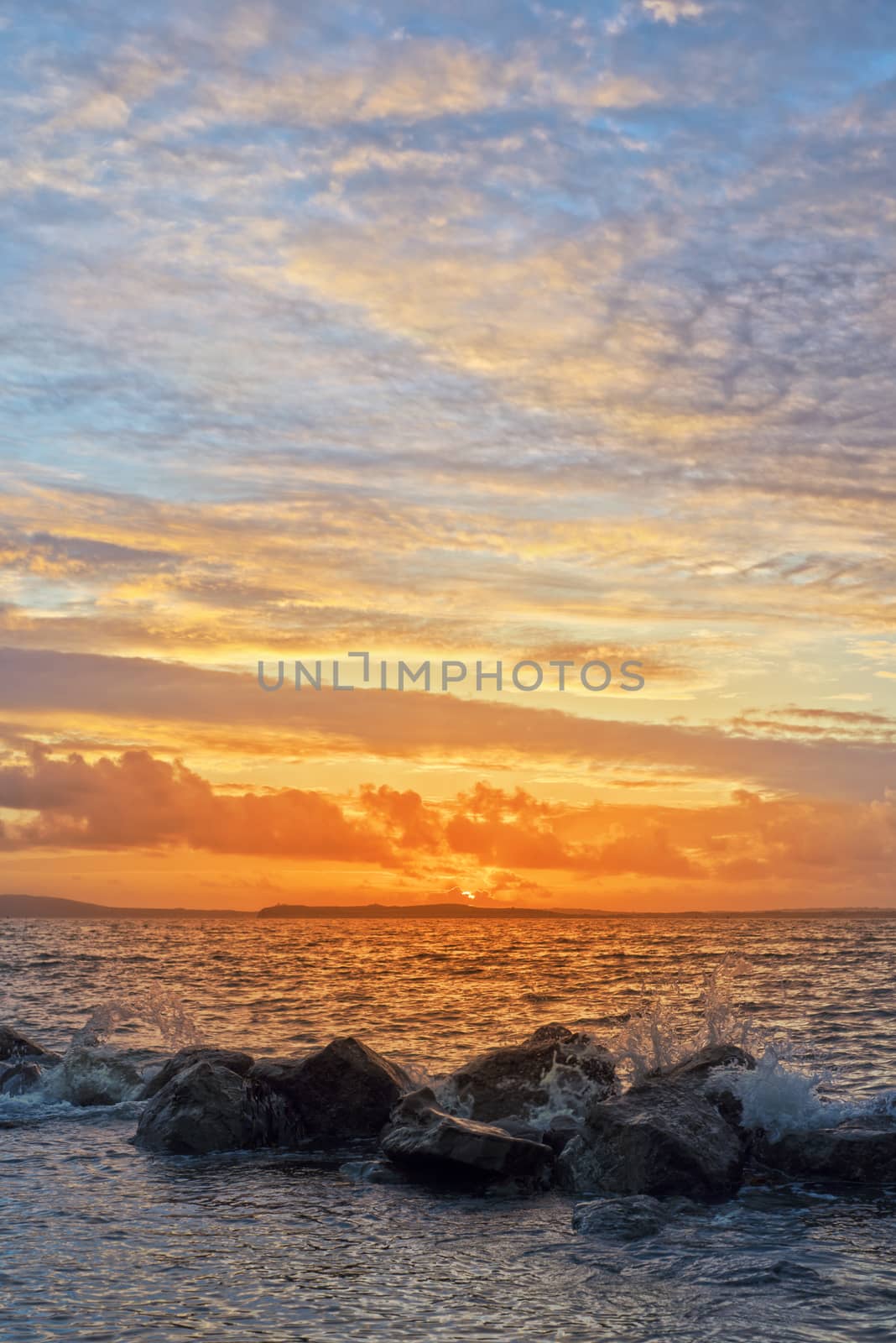 beal beach near ballybunion on the wild atlantic way ireland with a beautiful yellow sunset