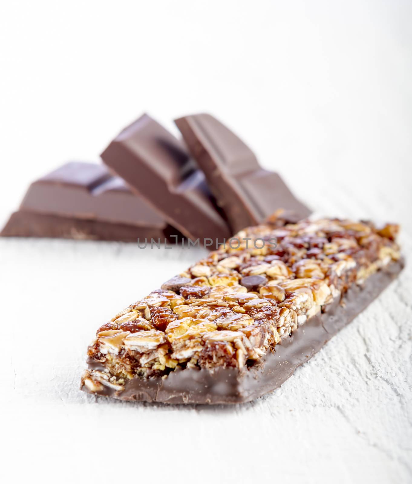 cereal bar with chocolate  by manaemedia