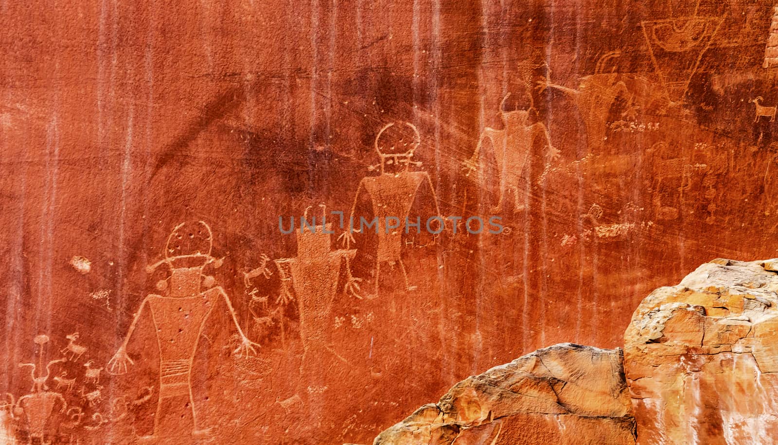 Native American Indian Fremont Petroglyphs Capital Reef National Park Torrey Utah by bill_perry