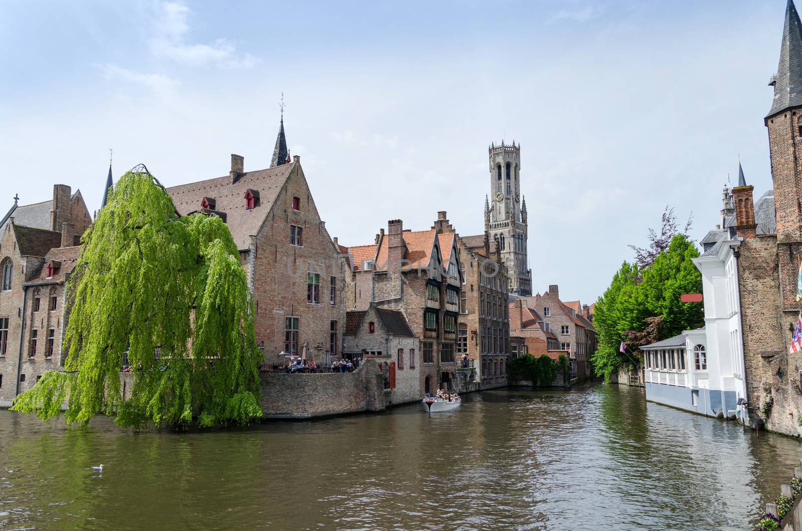 View from the Rozenhoedkaai in Bruges, Belgium