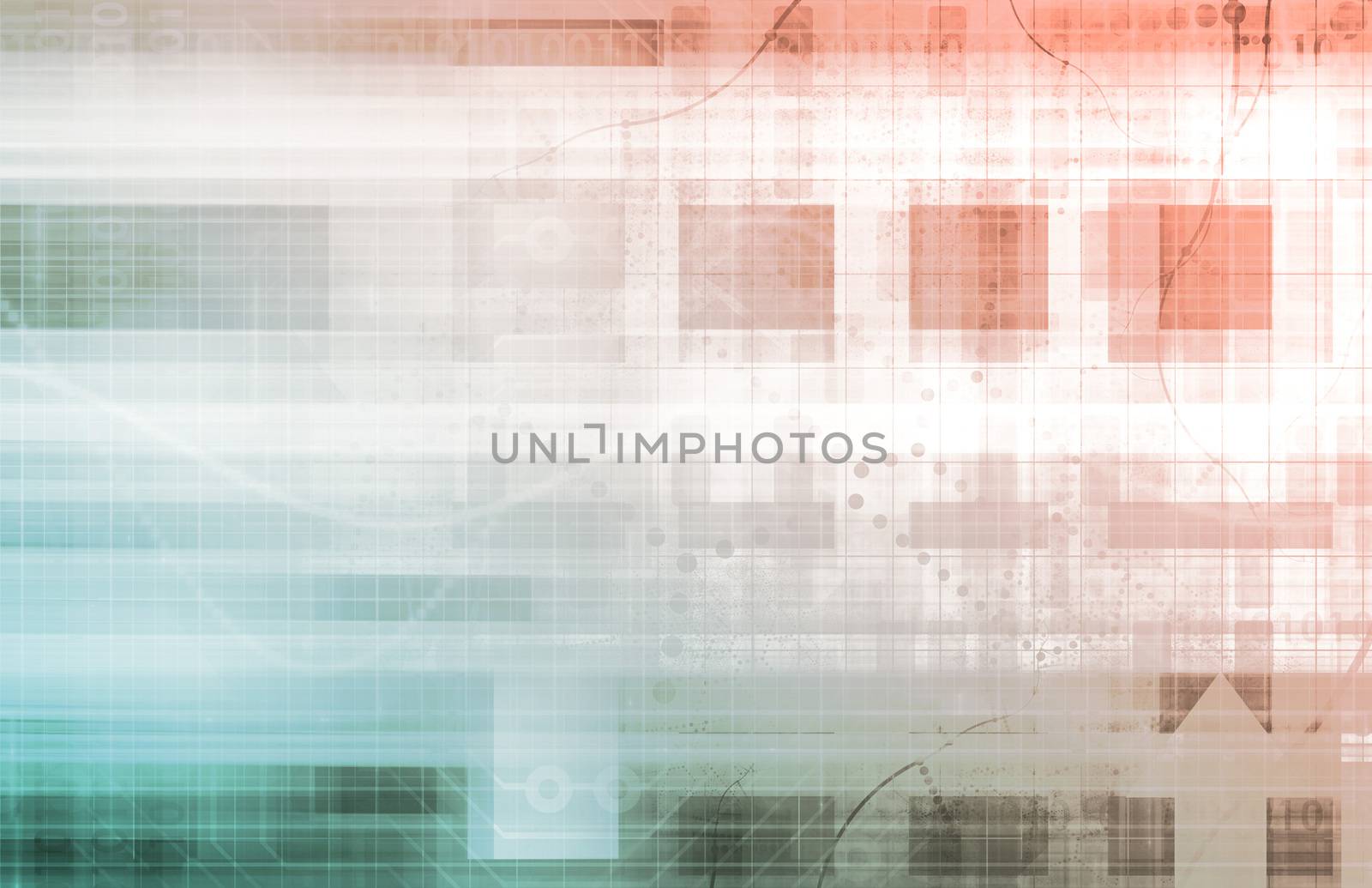 Digital Network Technology as a Abstract Concept Art