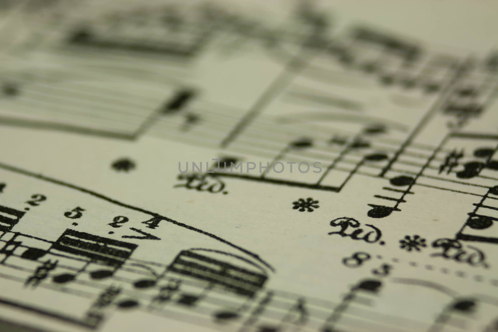 Close up of notes on sheet music