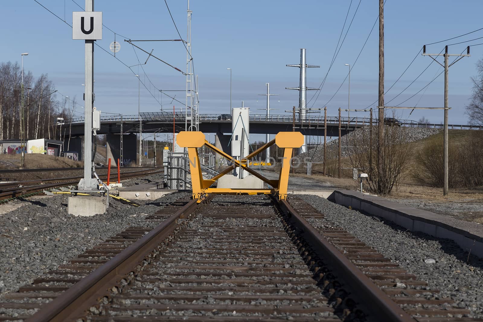 A trainstopper at the railway track