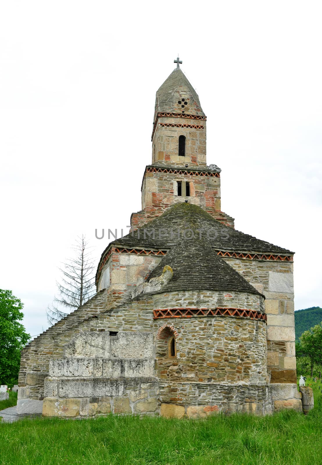 densus village romania very old church landmark architecture made with roman stones