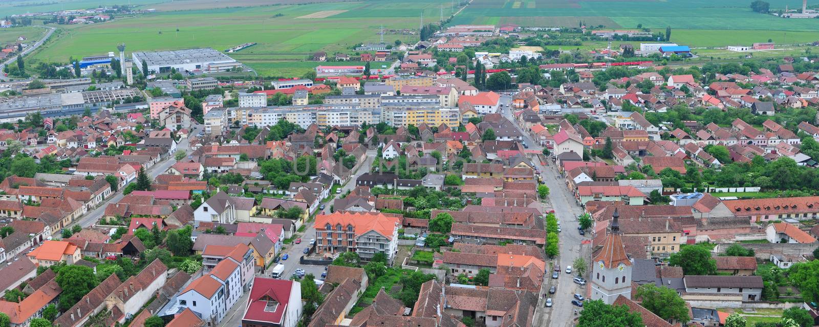 rasnov city romania country bird view panorama