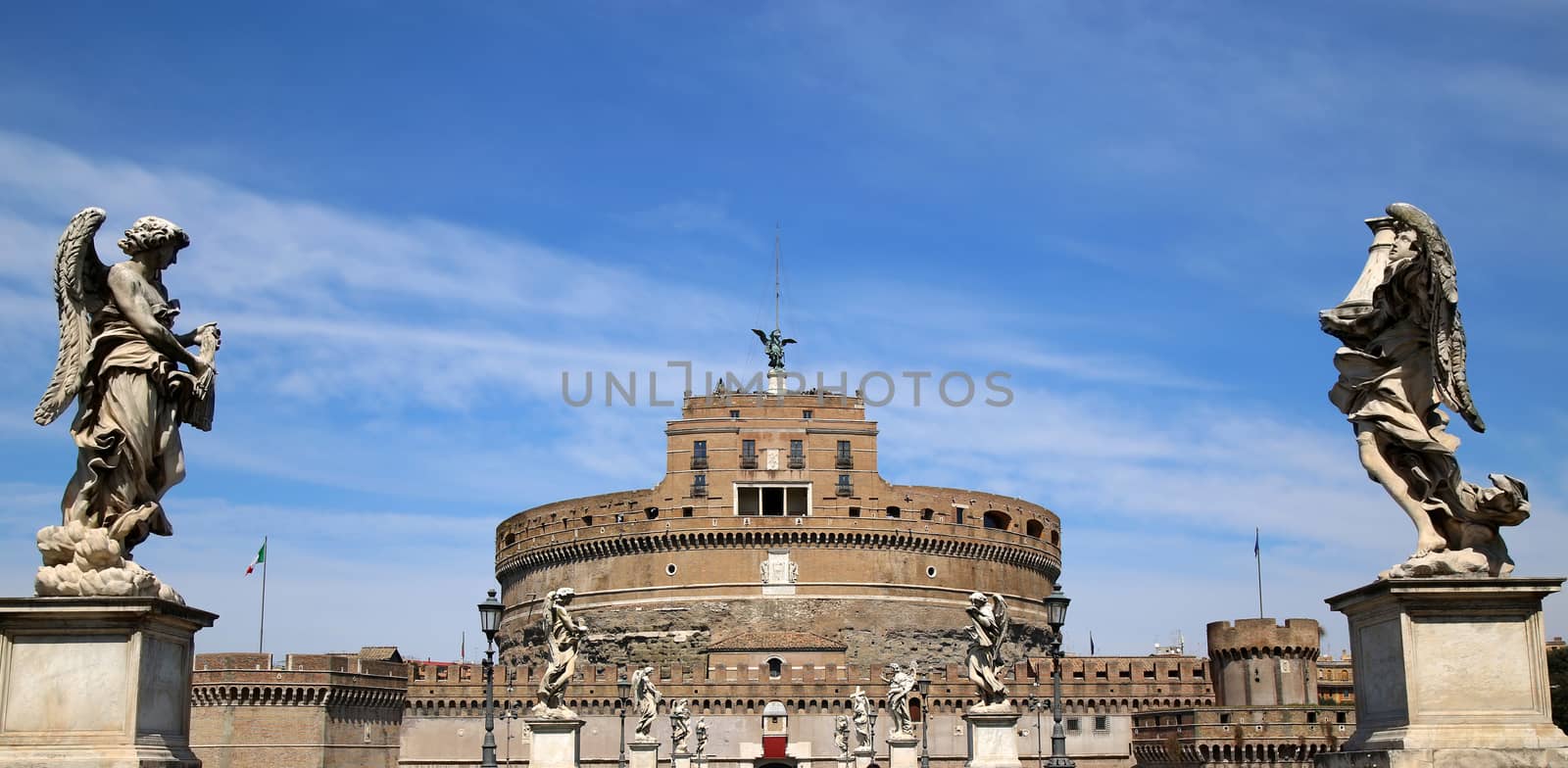 details of Castel Sant' Angelo in Rome, Italy 