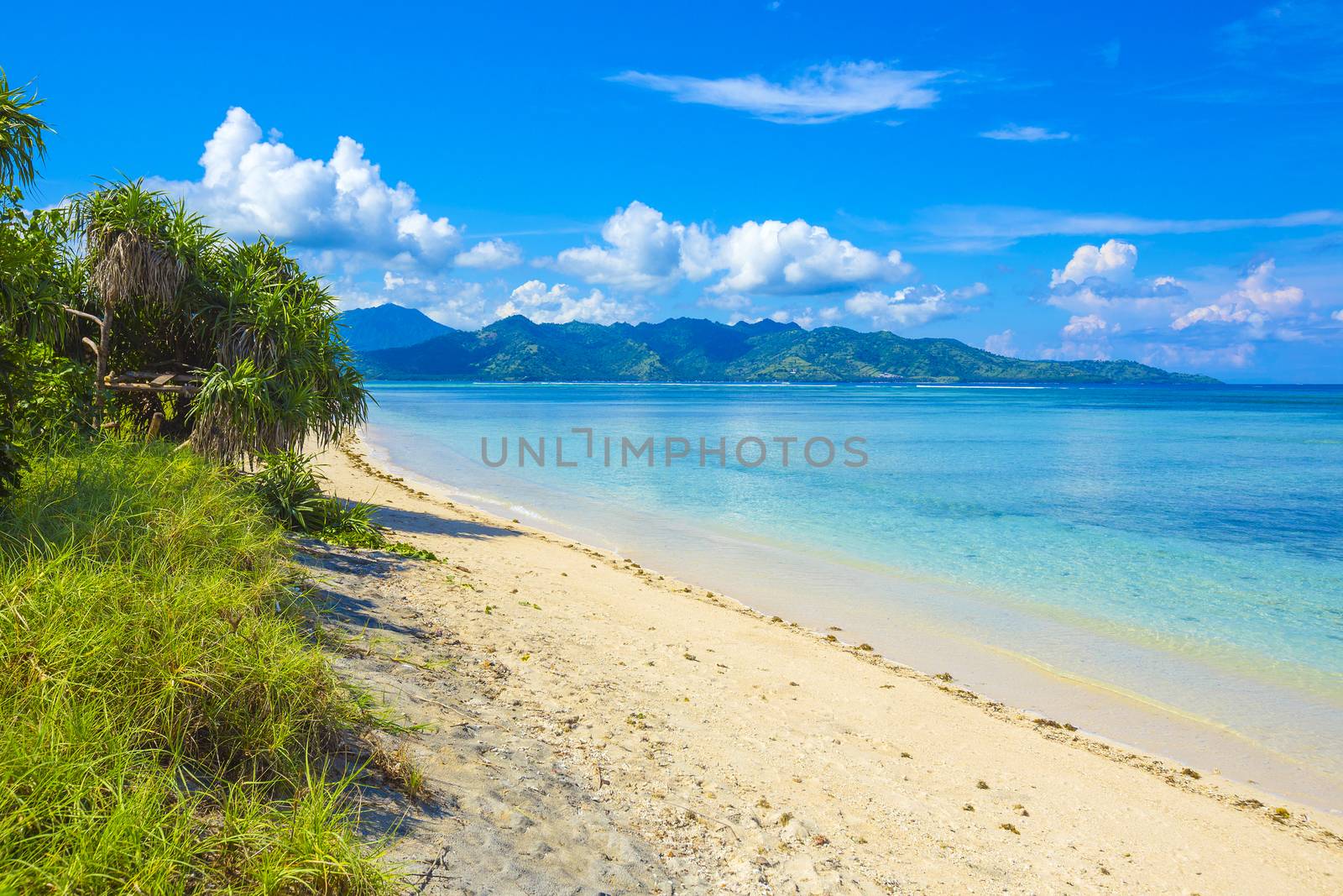 Beautiful sea and coastlines of Gili islands, Indonesia.