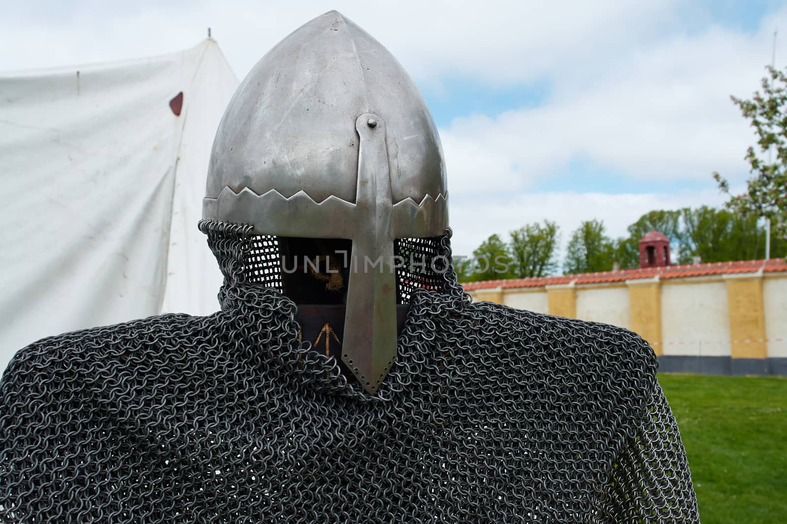 Medieval middle ages knight armour in close up detailed view                               