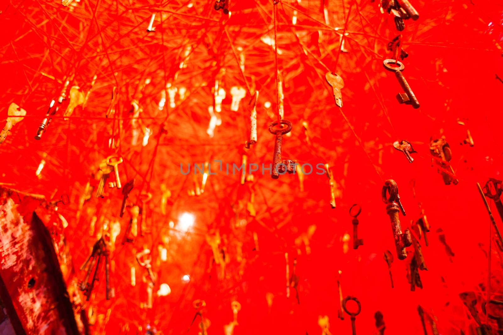 VENICE, ITALY - MAY 06: "The Key in the Hand" installation by Chiharu Shiota in the Japan National Pavilion at the 56 th Art exhibition of Venice biennale on May 06, 2015