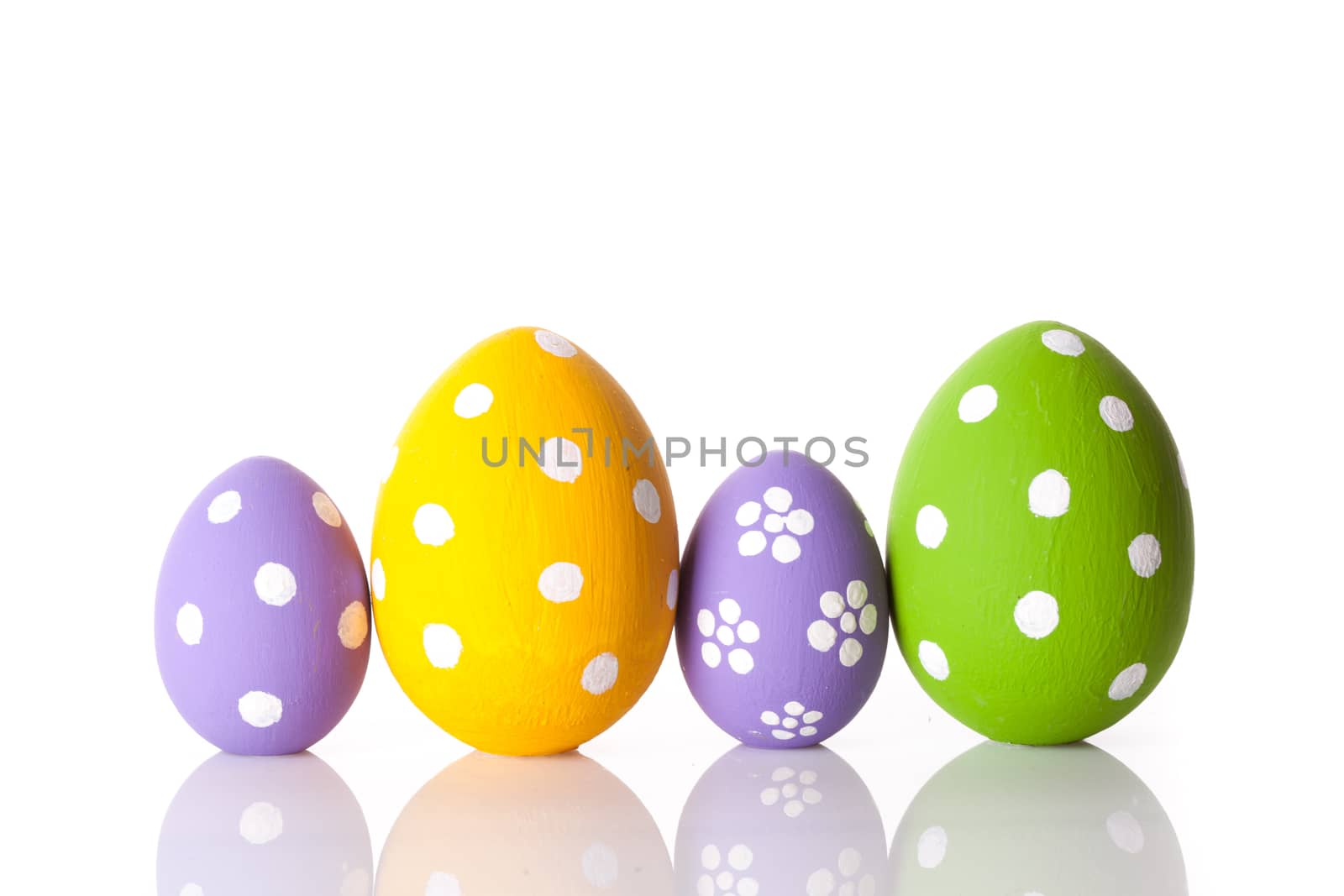 easter eggs isolated on white. studio shot