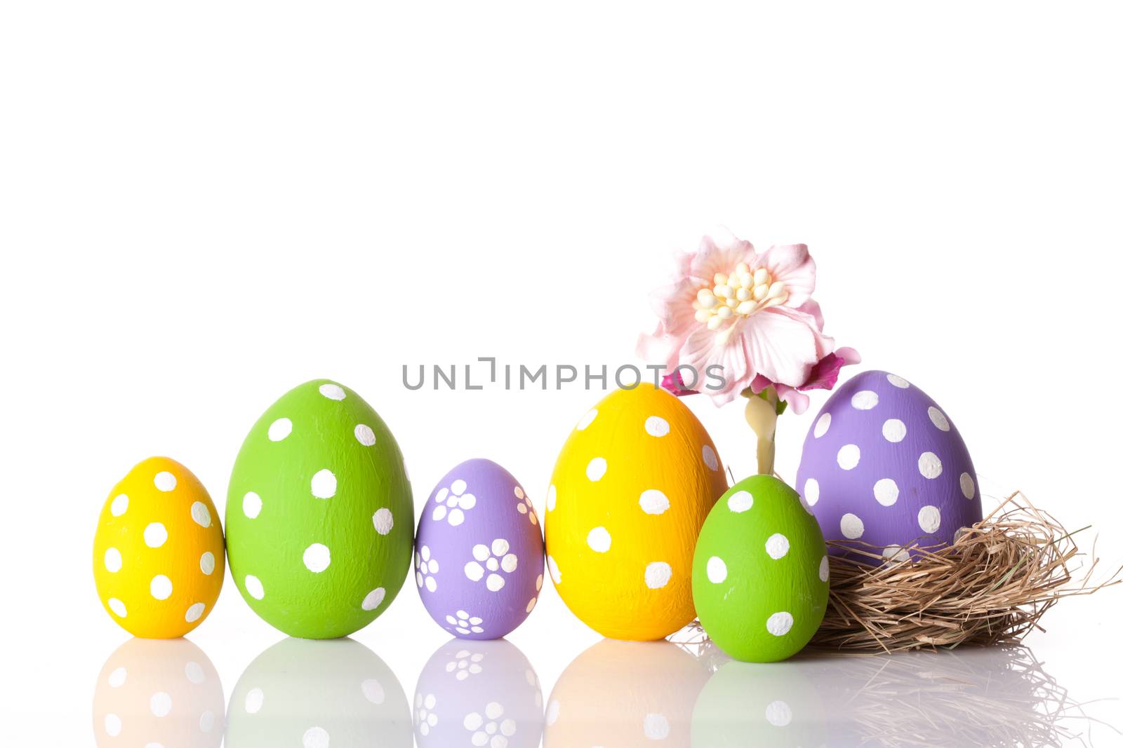 Hand painted Easter eggs and flower by fotomaximum